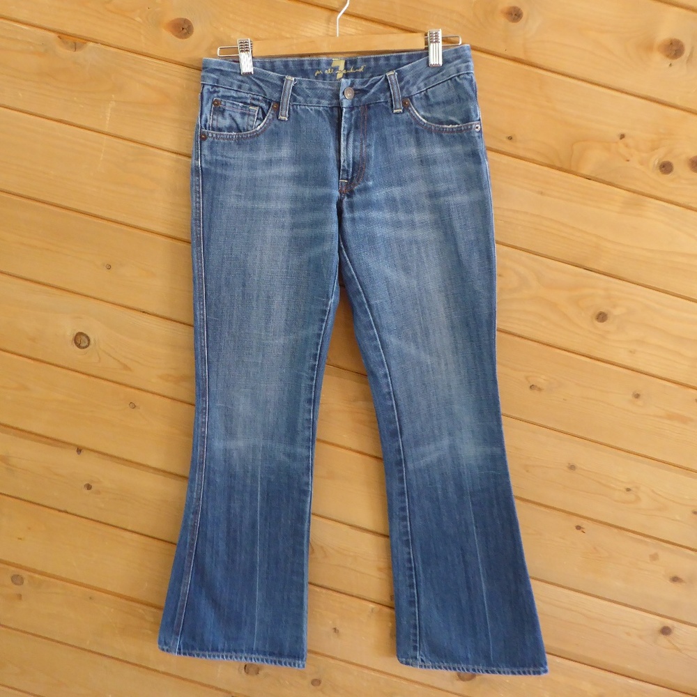 7 for All Mankind Blue "A" Pocket Jeans 100% Cotton Size 28